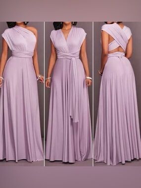 NEW L'ATISTE Lavender Multiway Convertible Maxi Dress
